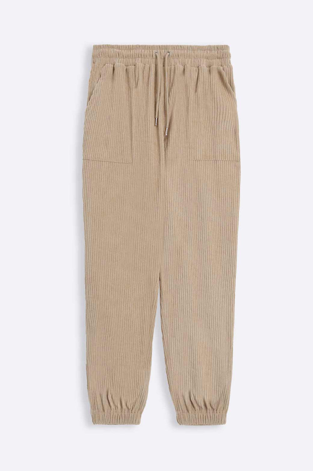 CAMEL RIBBED KNIT TROUSER