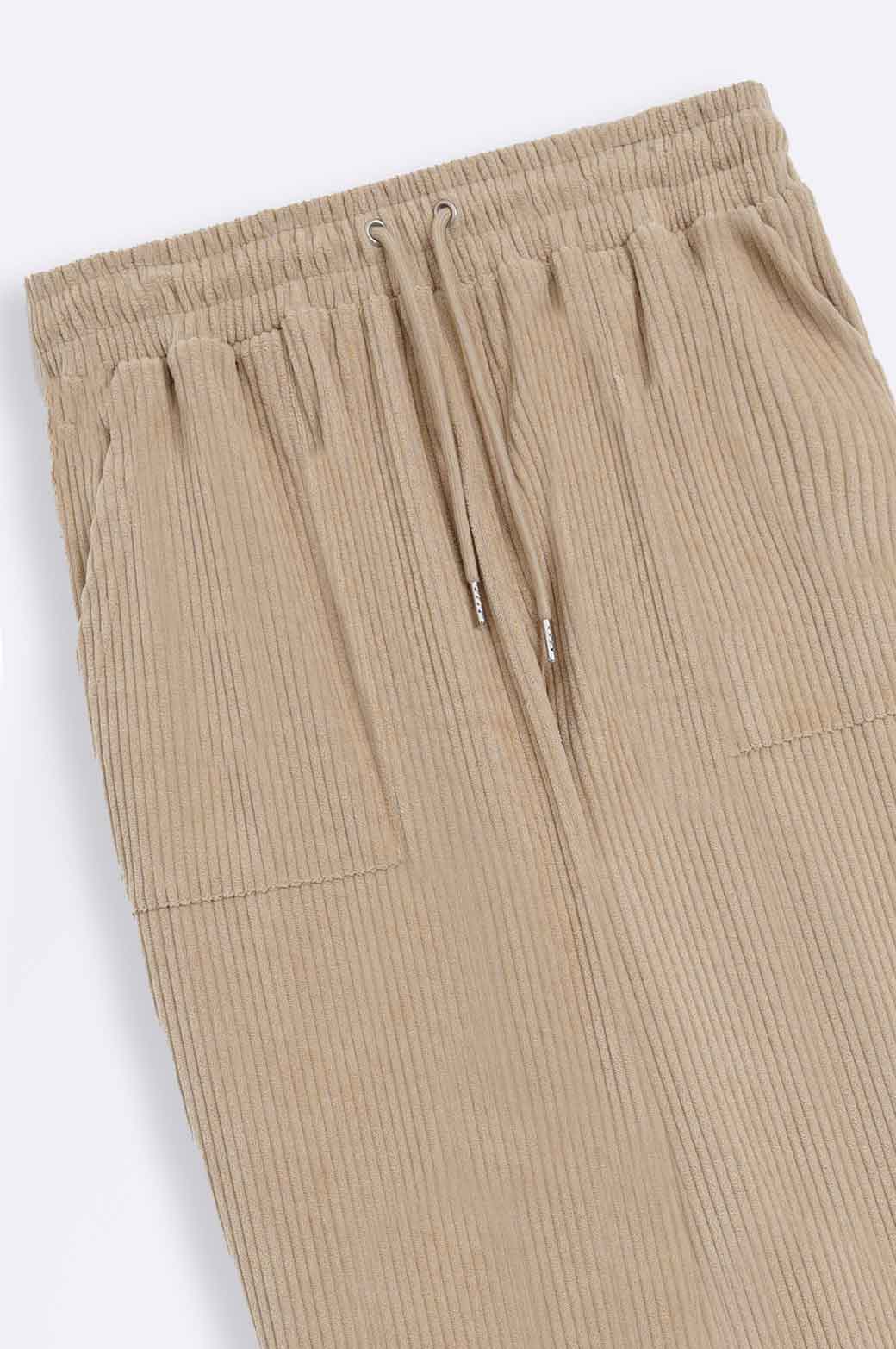 CAMEL RIBBED KNIT TROUSER