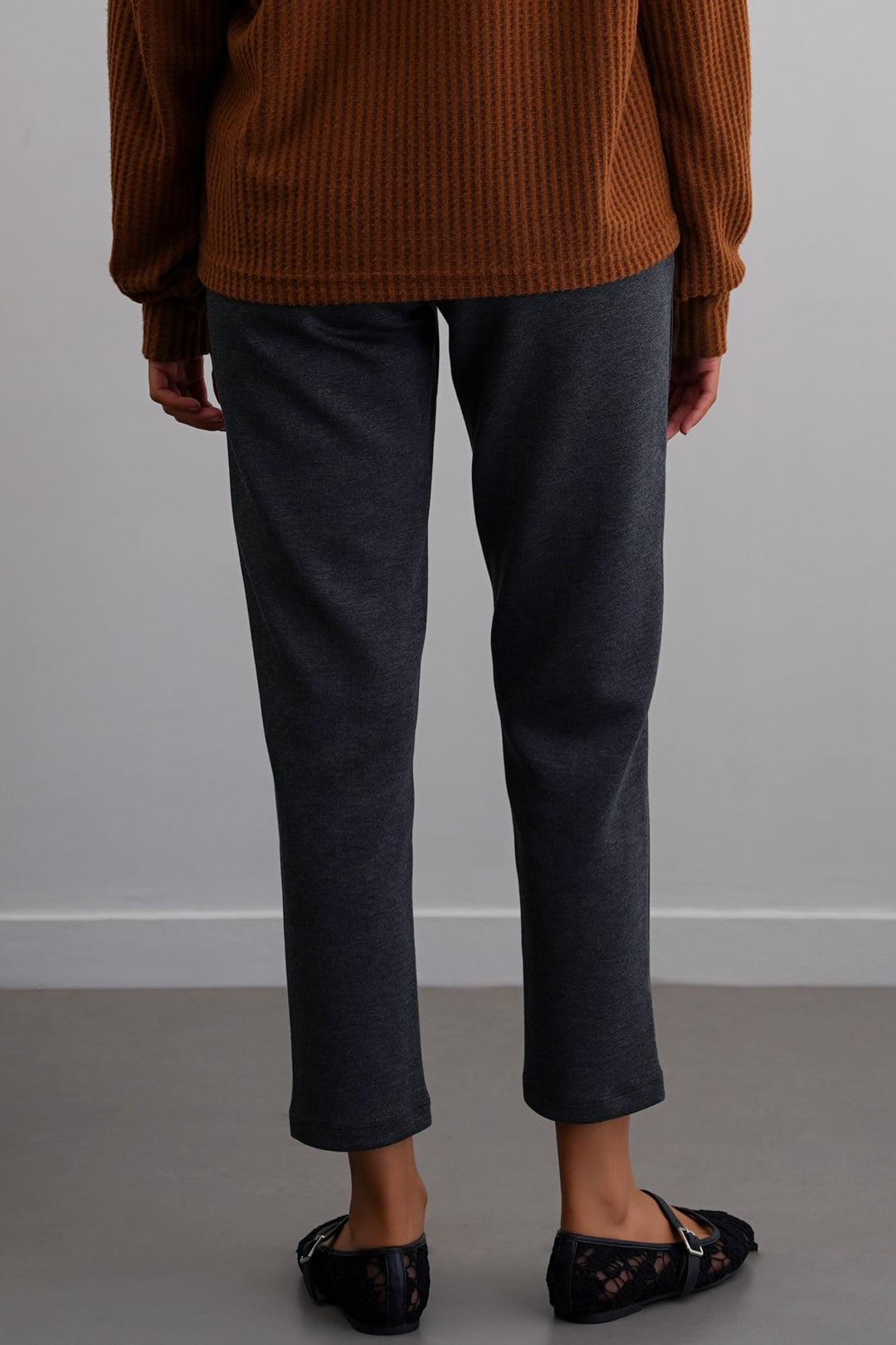 CHARCOAL STRAIGHT EASY SLACKS