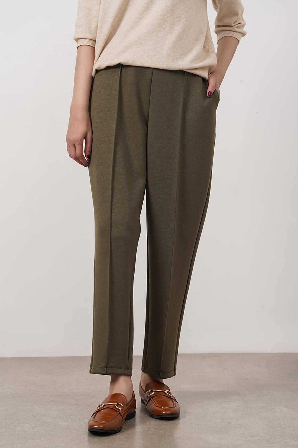 GREEN STRAIGHT EASY SLACKS