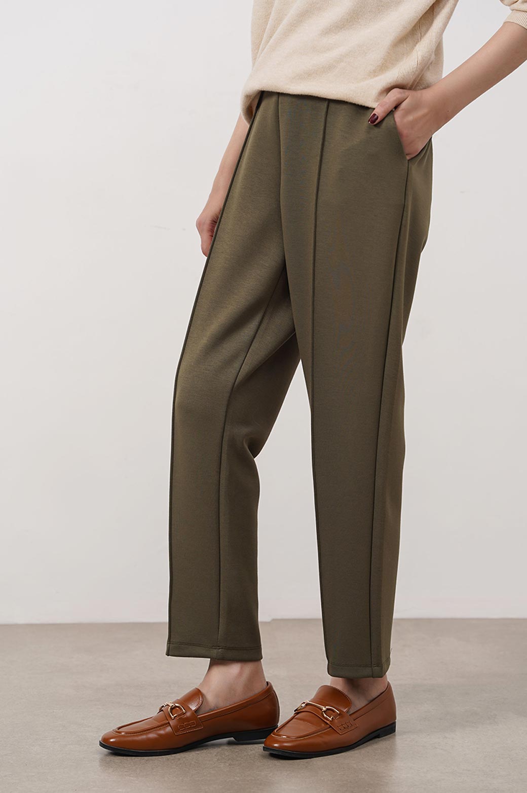 GREEN STRAIGHT EASY SLACKS