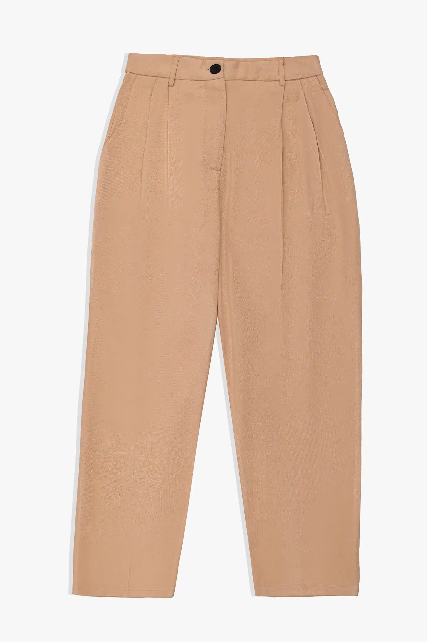Beige Slim Linen Trouser