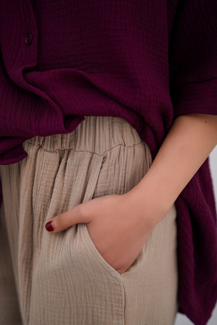 BEIGE EVERYDAY MUSLIN PANTS