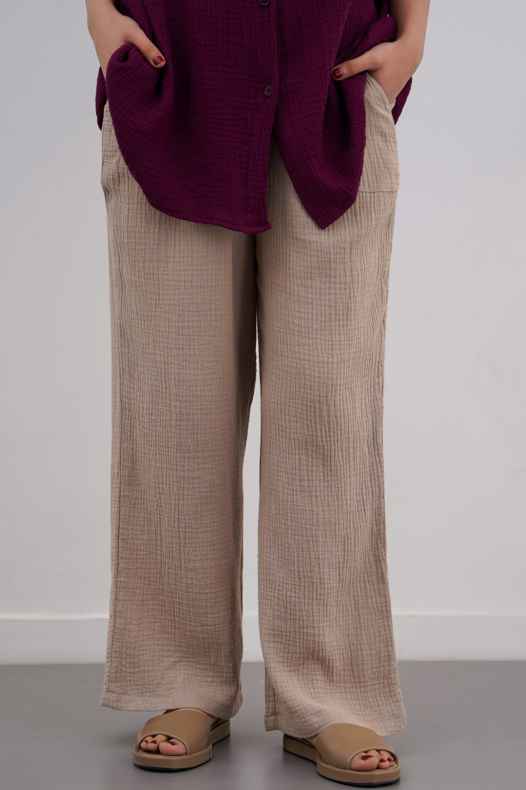 BEIGE EVERYDAY MUSLIN PANTS