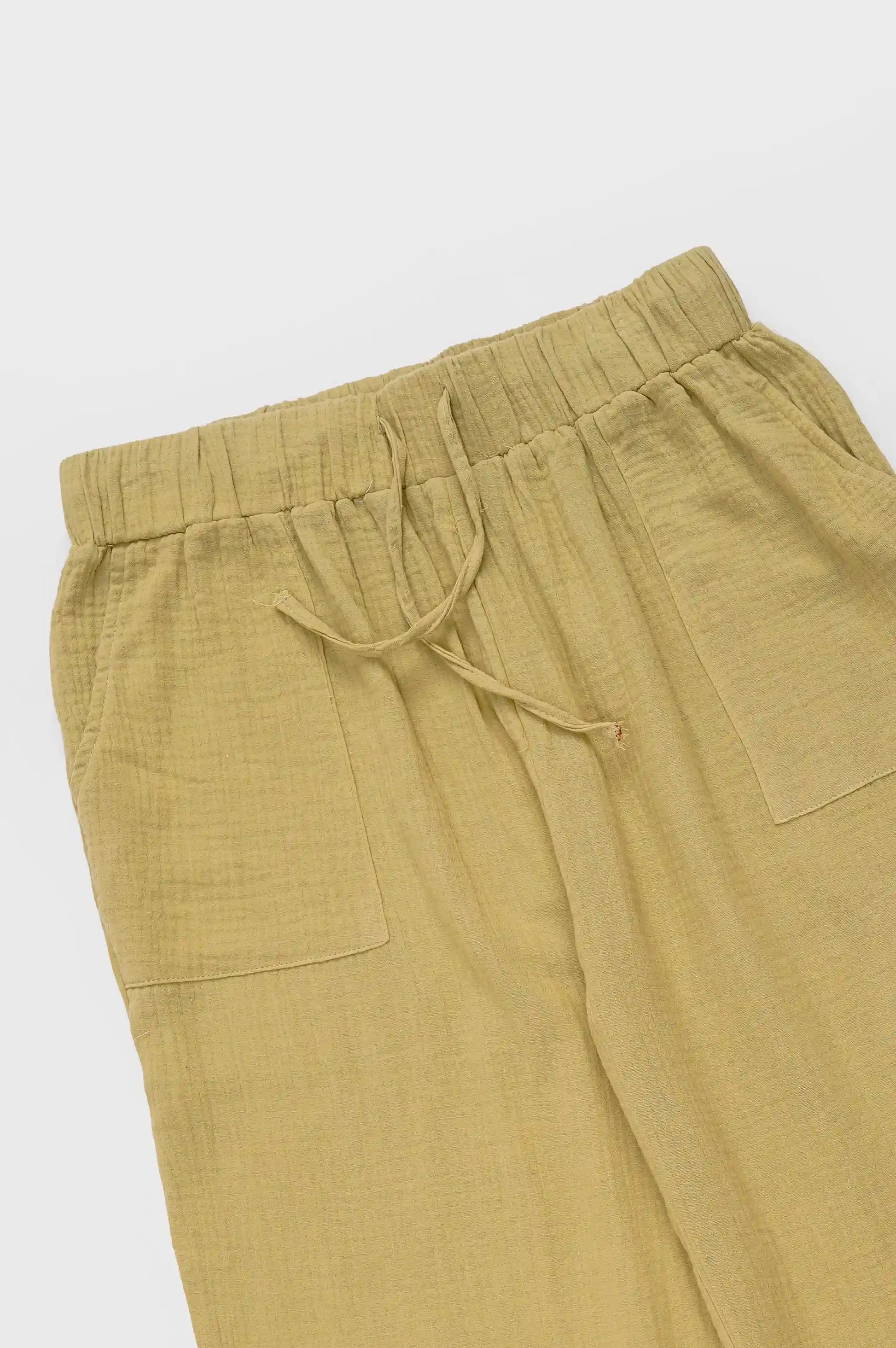 Green Straight Pants