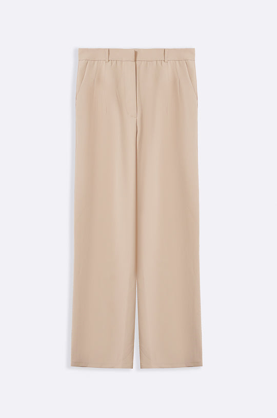 BEIGE LONG FORMAL STRAIGHT TROUSERS