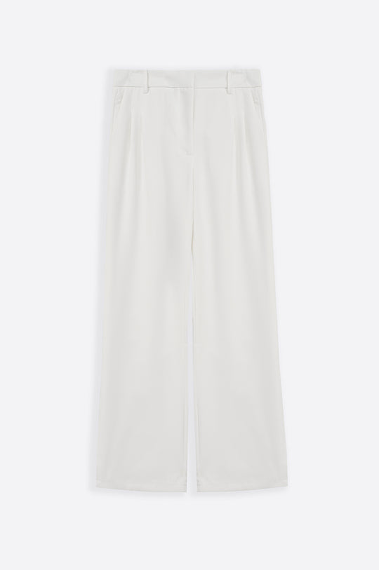 WHITE LONG FORMAL STRAIGHT TROUSERS