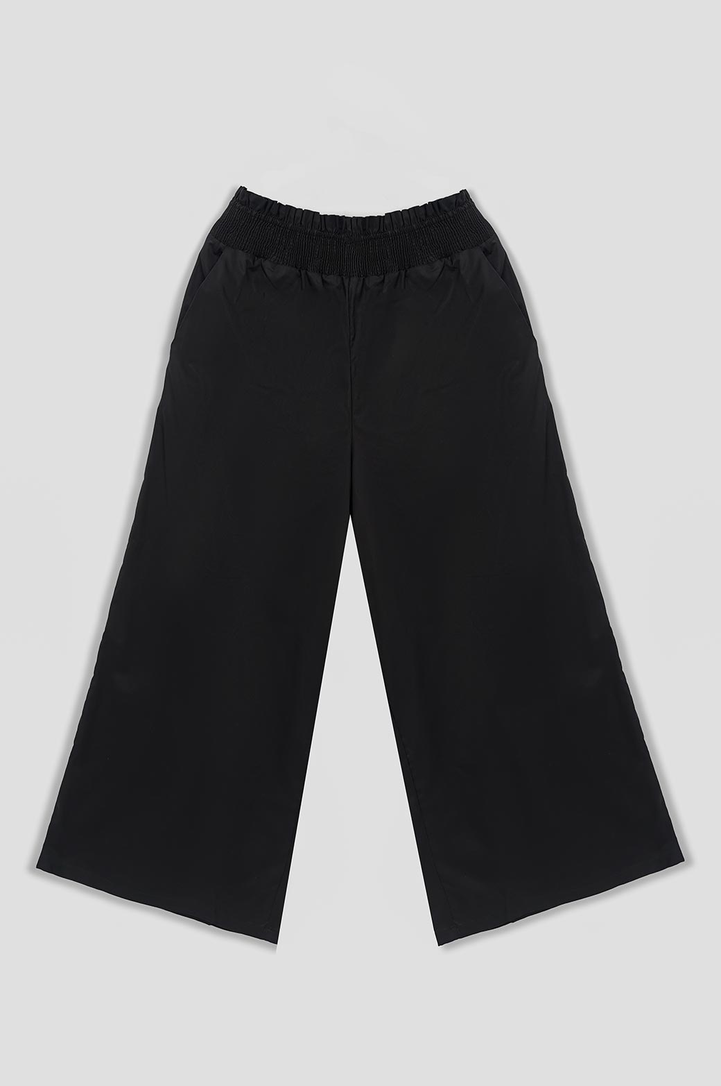 BLACK SMOCKED CULOTTE