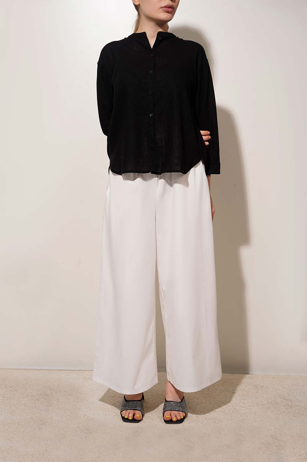 WHITE SMOCKED CULOTTE