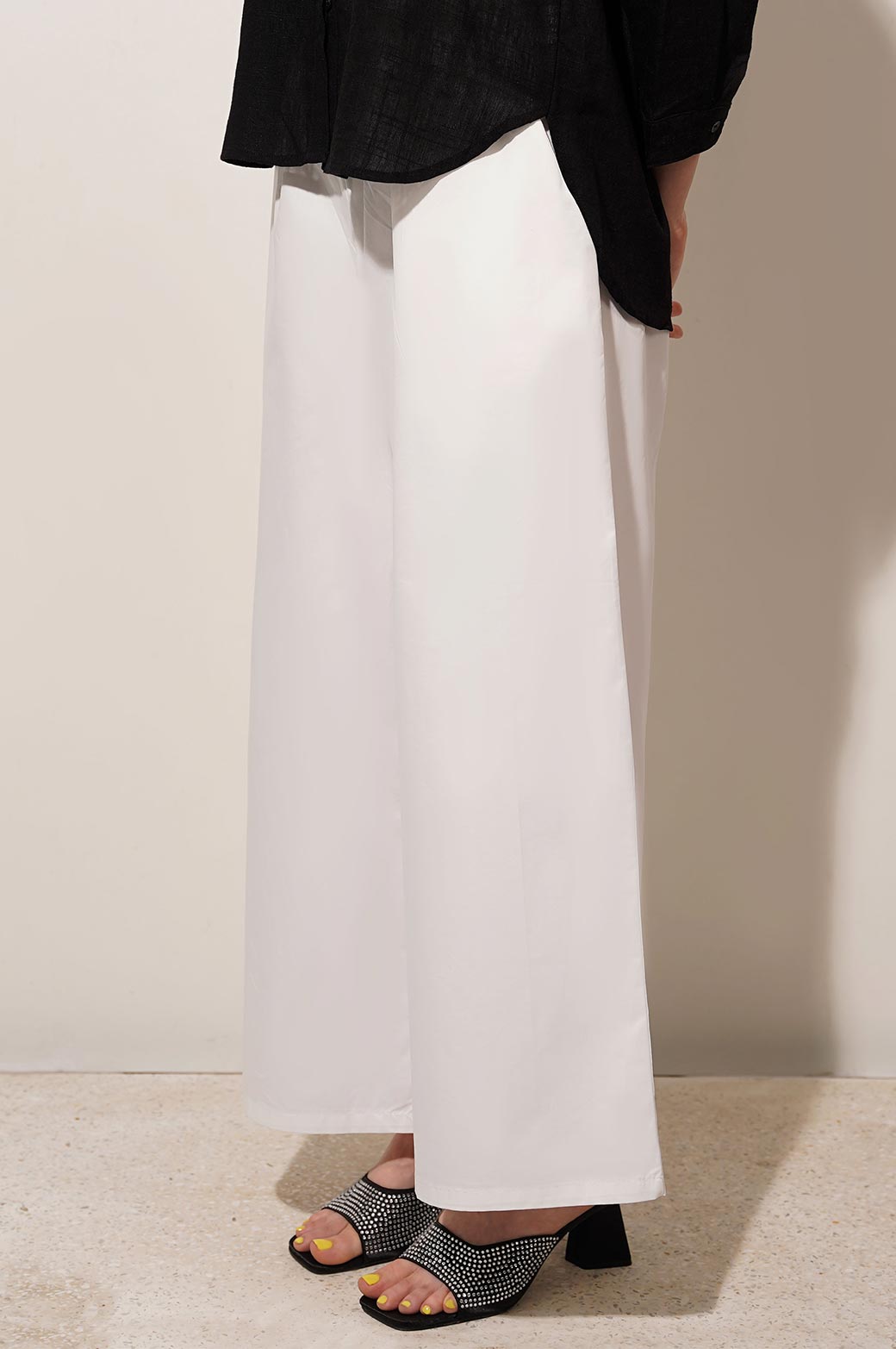 WHITE SMOCKED CULOTTE