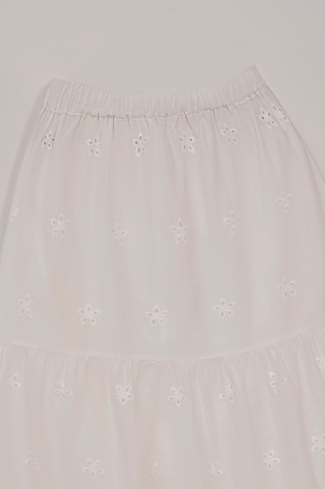 WHITE CUT WORK SKIRT