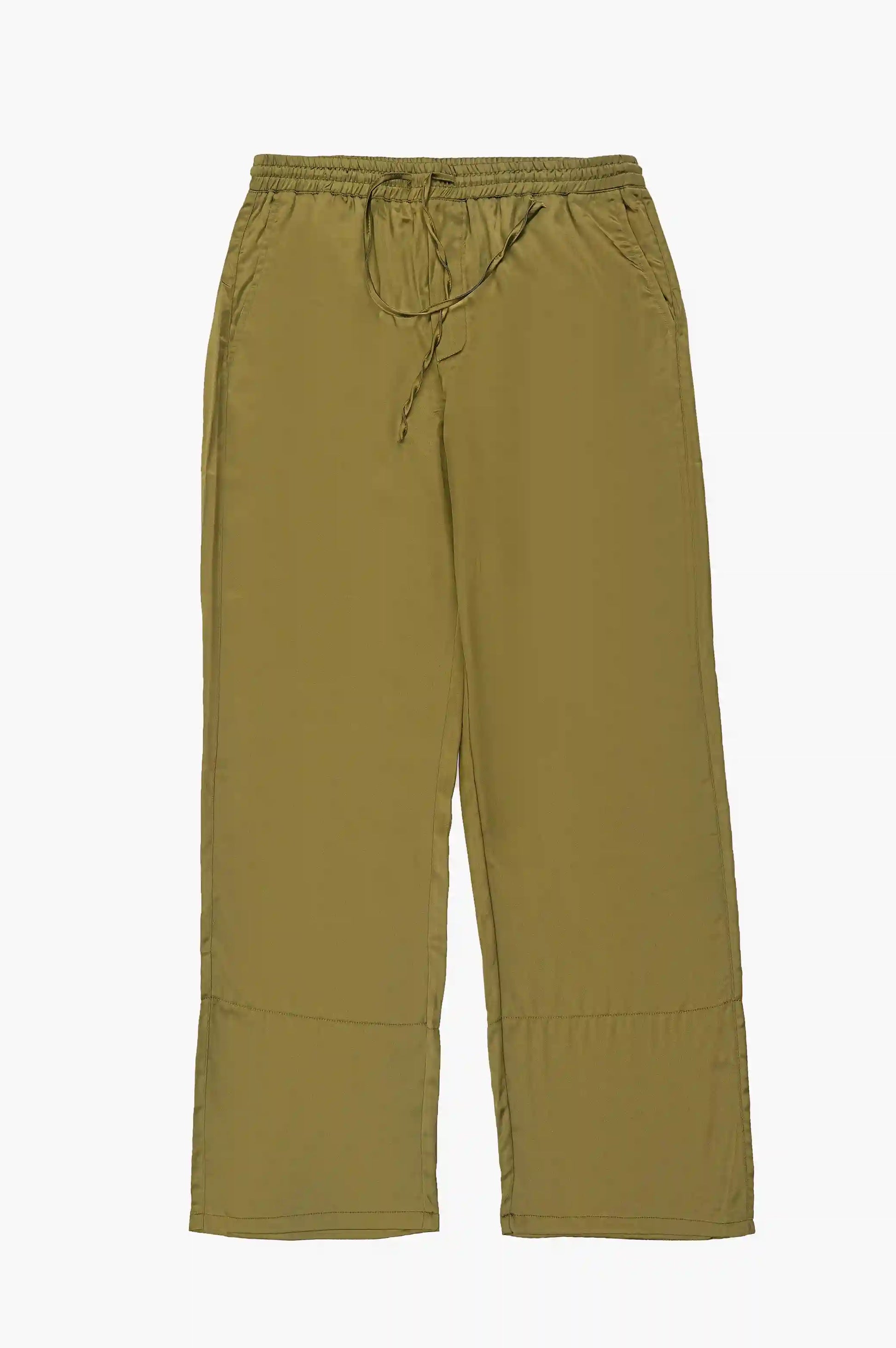 Green Silk Long Pants