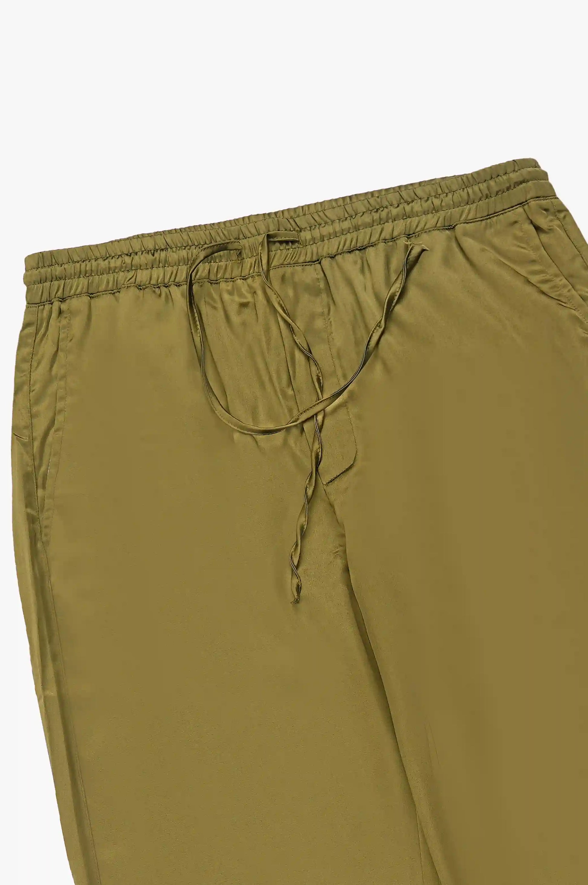 Green Silk Long Pants