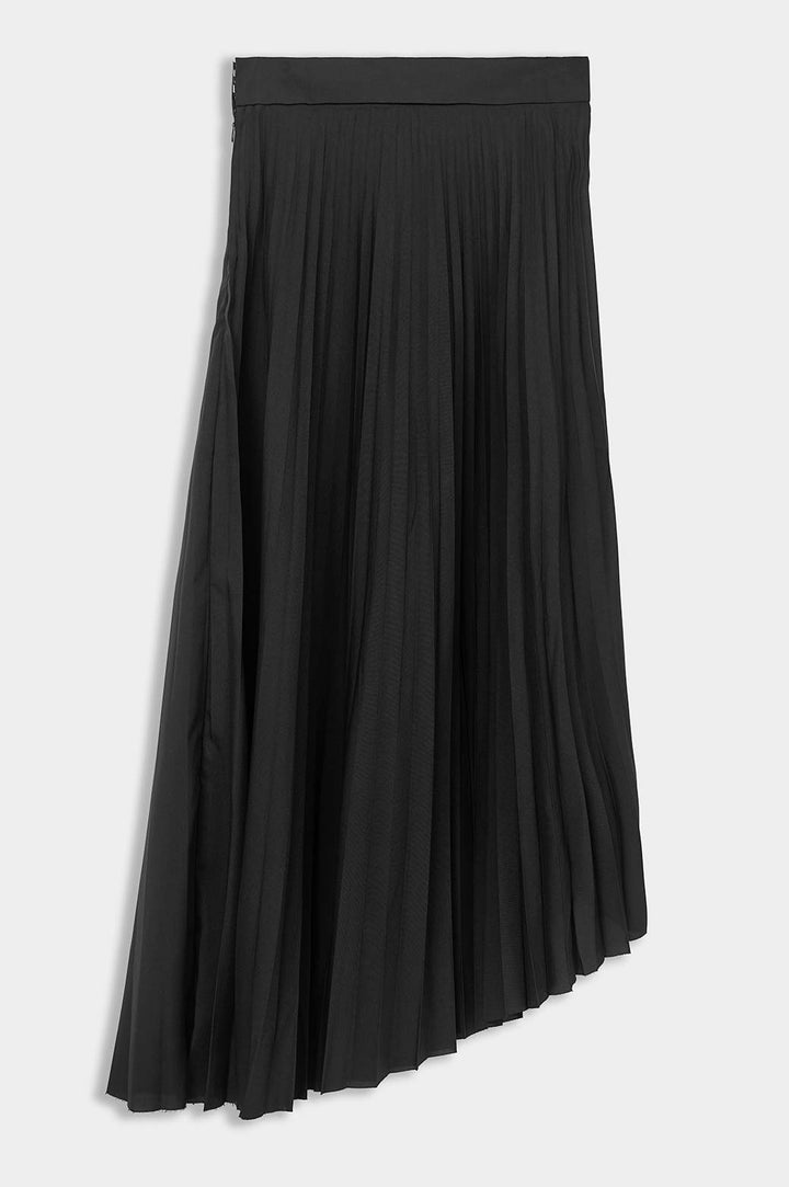 ALL BLACK SOLID ASYMMETRIC SKIRT