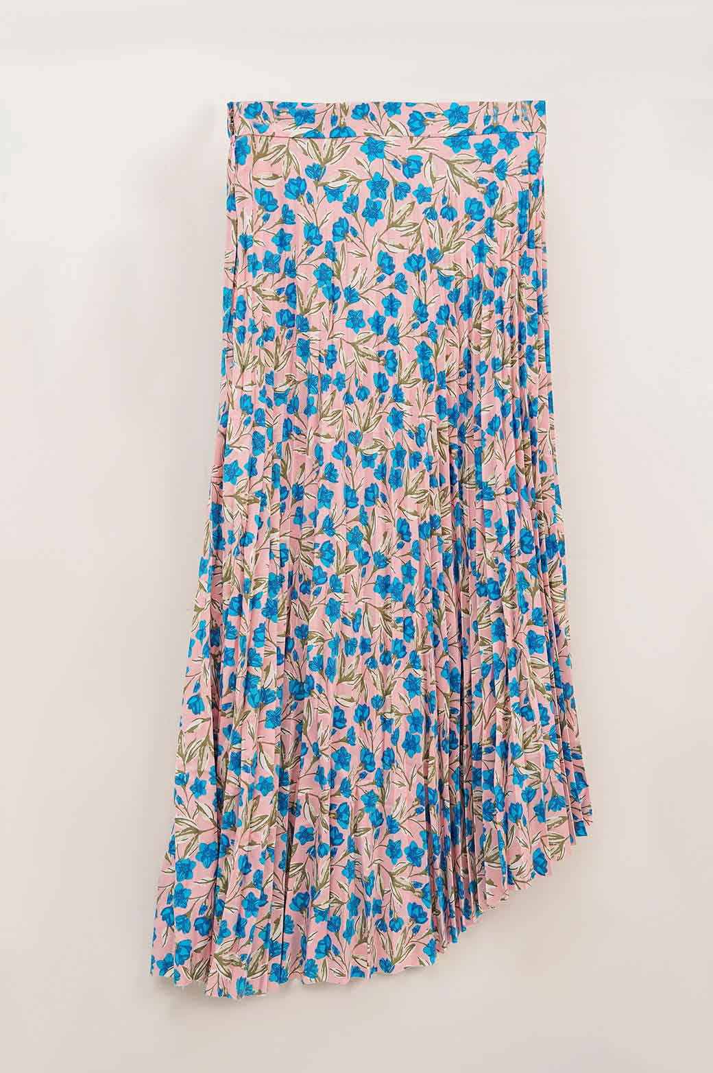 PINK FLORAL ASYMMETRIC SKIRT