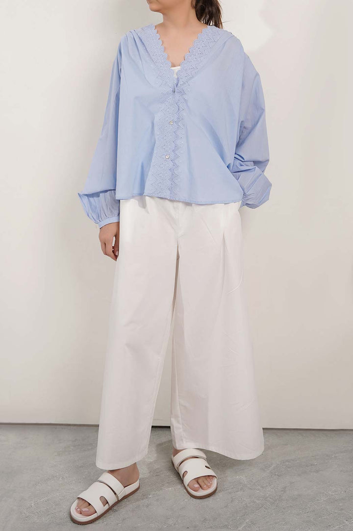 BLUE LACE BLOUSE
