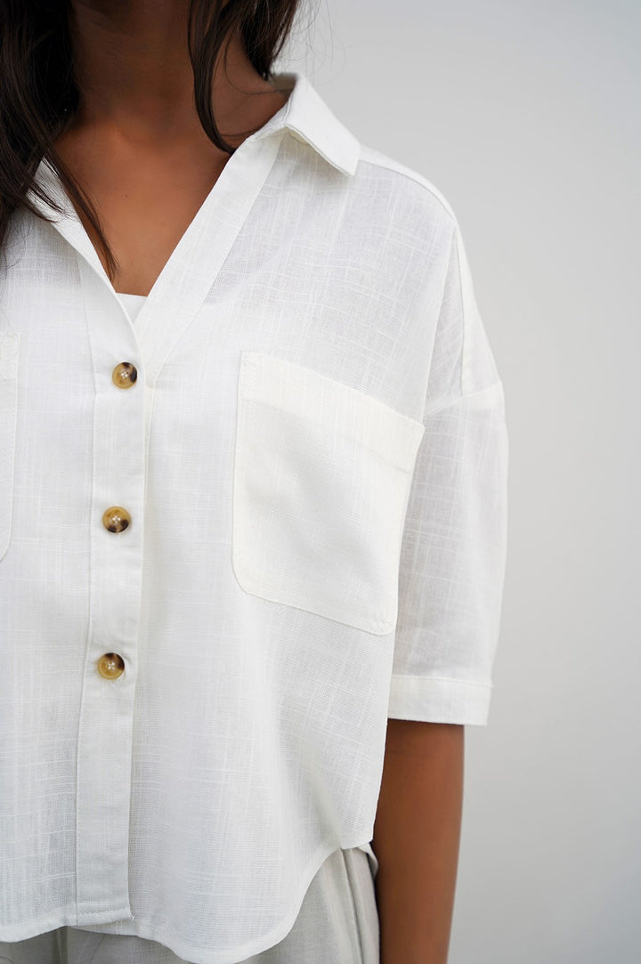 CROPPED BUTTON DOWN