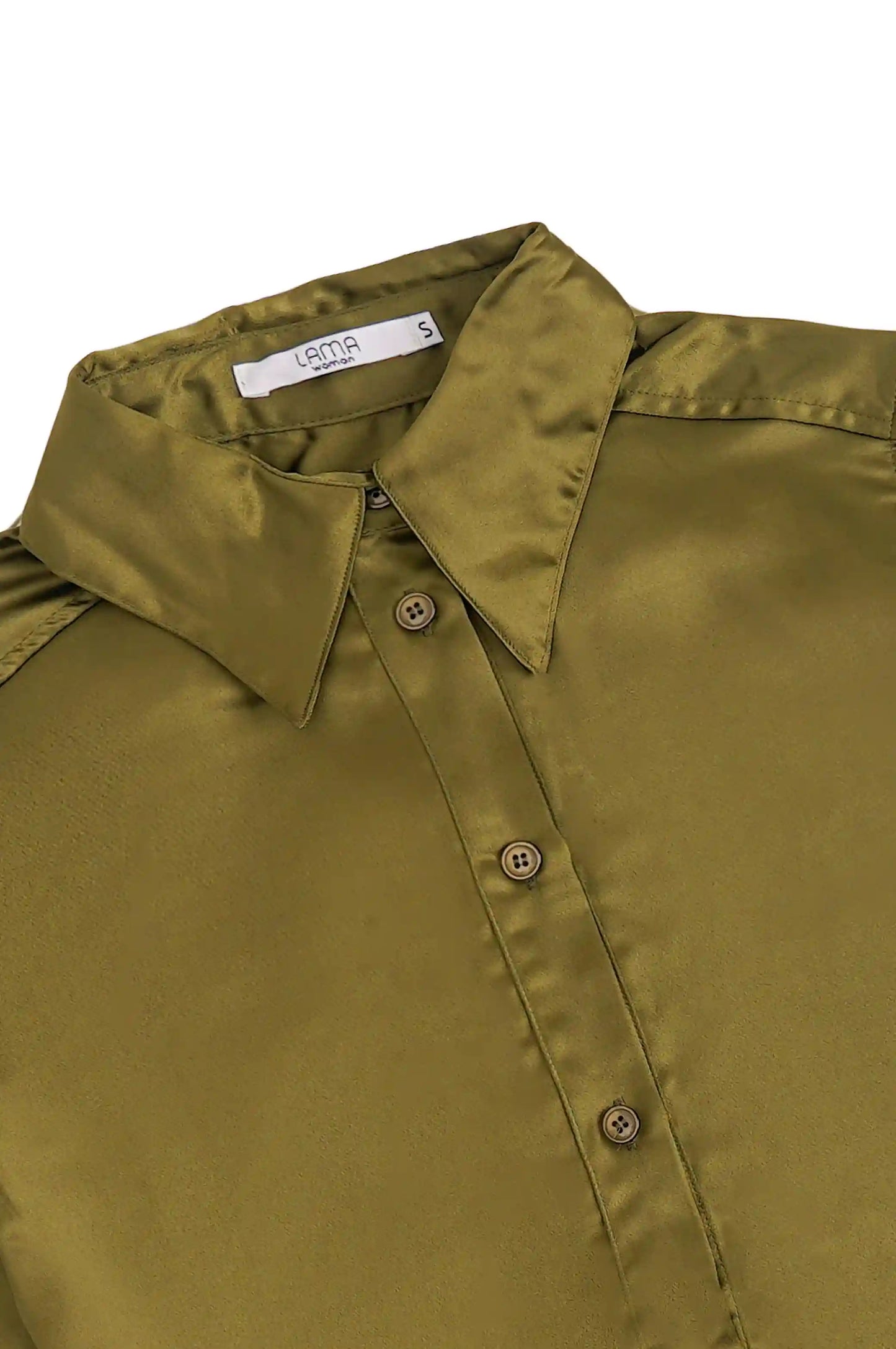 Green Silk Button Down Shirt