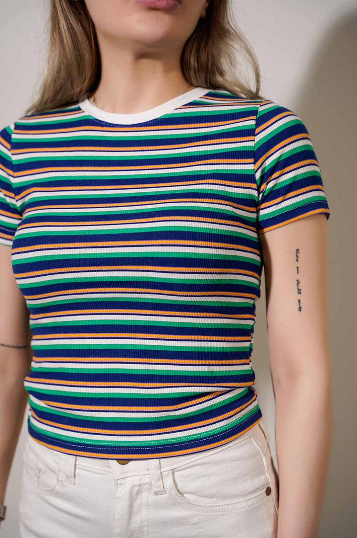 NAVY FITTED T-SHIRT