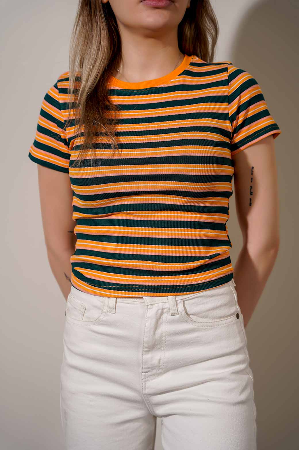 ORANGE FITTED T-SHIRT