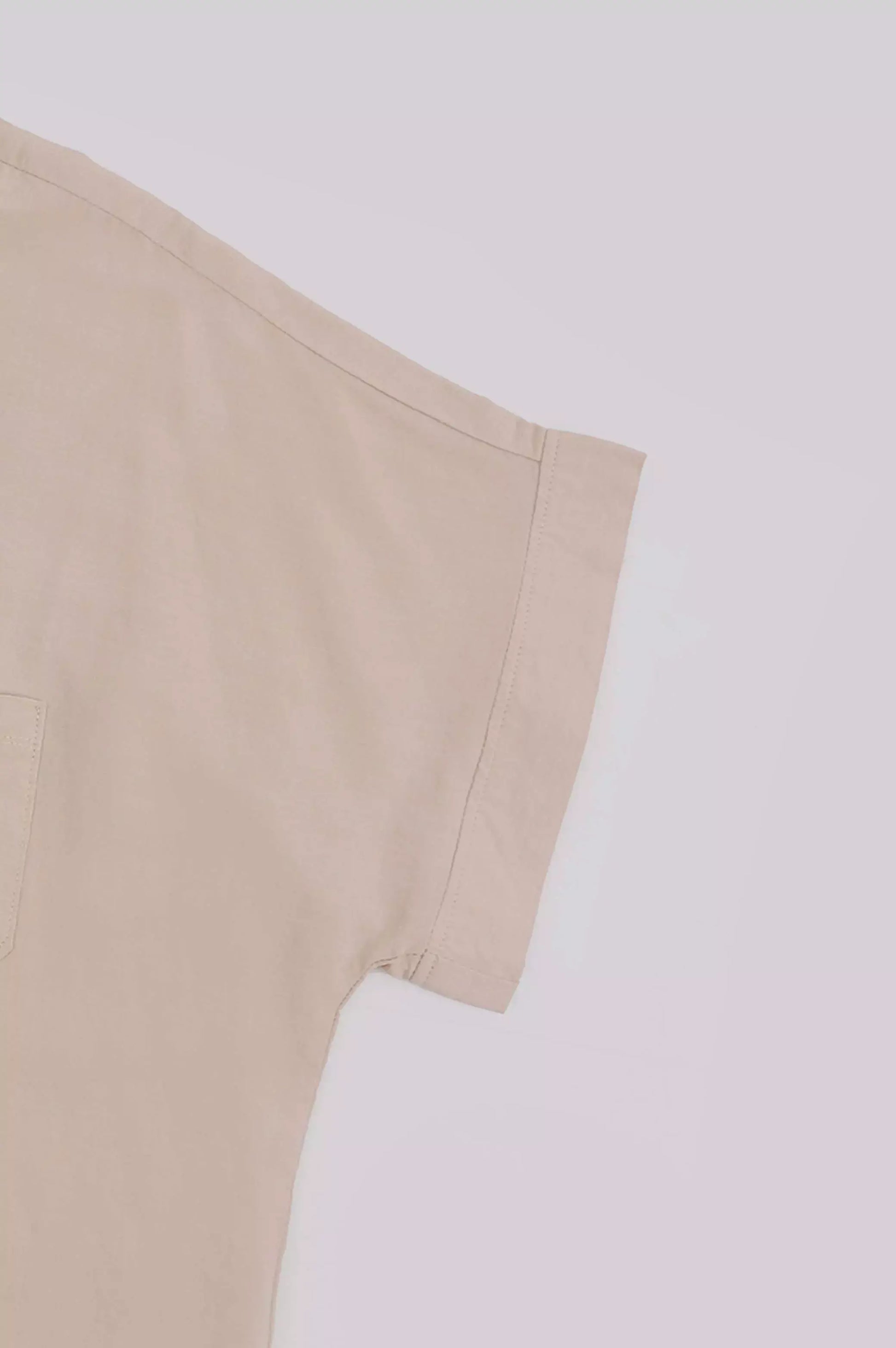 Beige Women Button Down Shirt