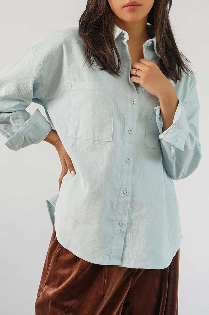 BLUE CORDUROY BUTTON DOWN