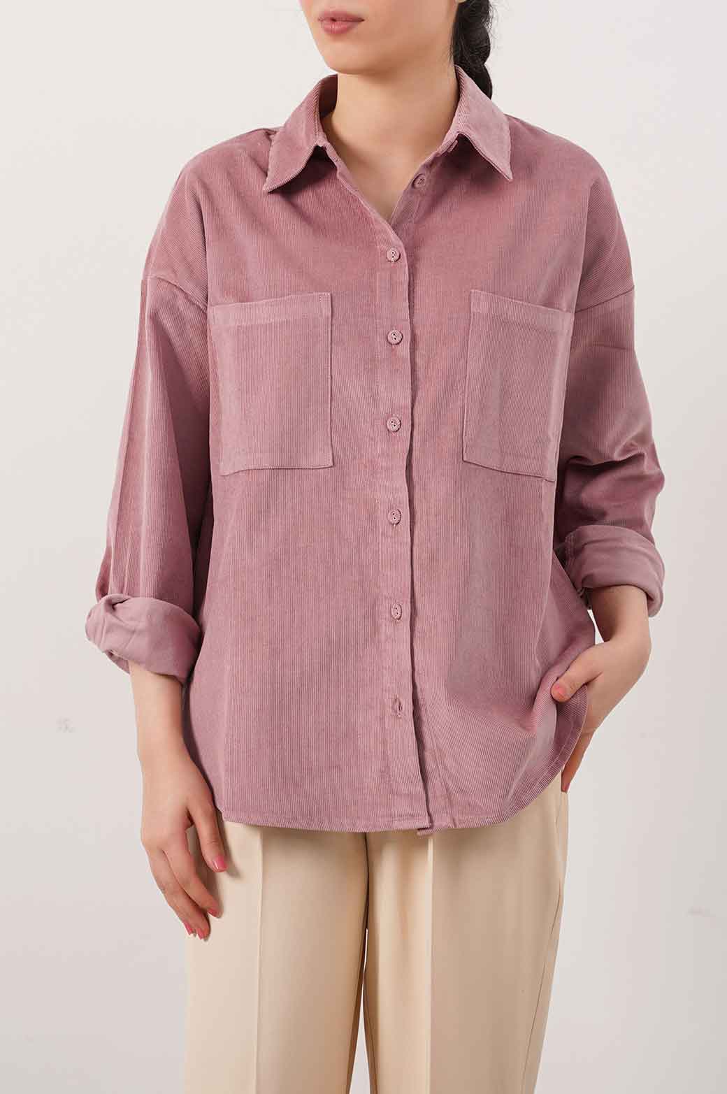 PINK CORDUROY BUTTON DOWN