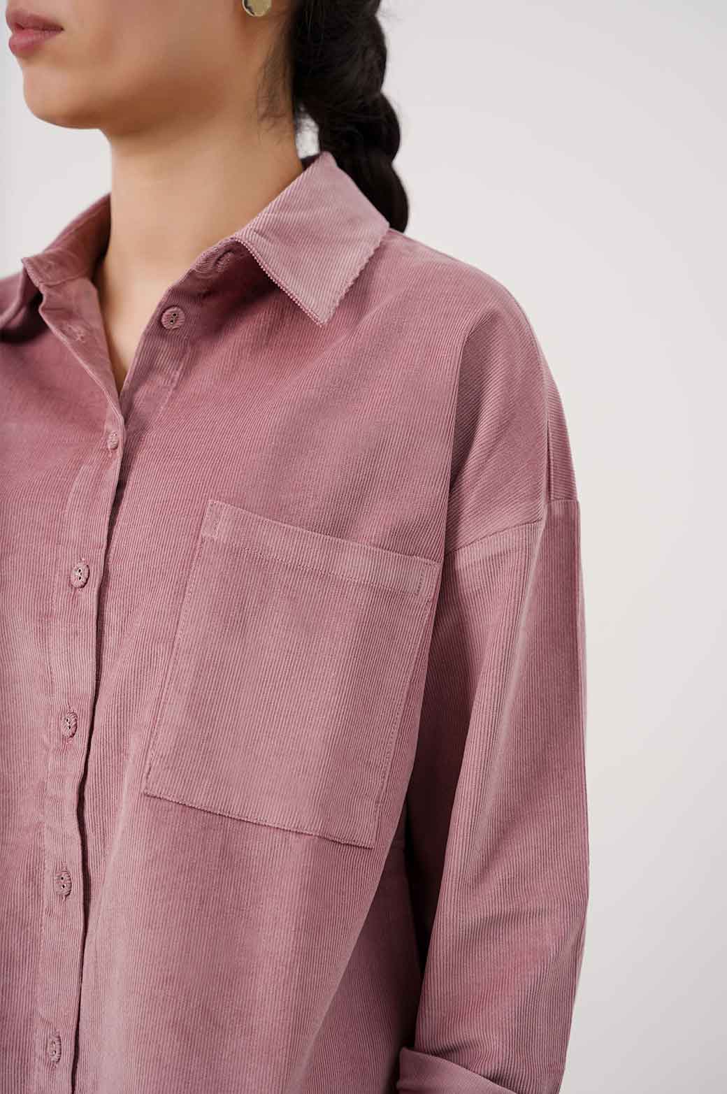 PINK CORDUROY BUTTON DOWN