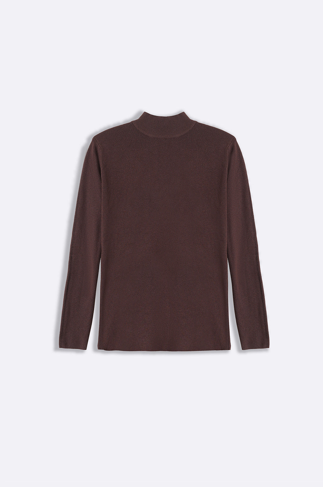 BROWN LUXURY HIGH CREW SWEATER