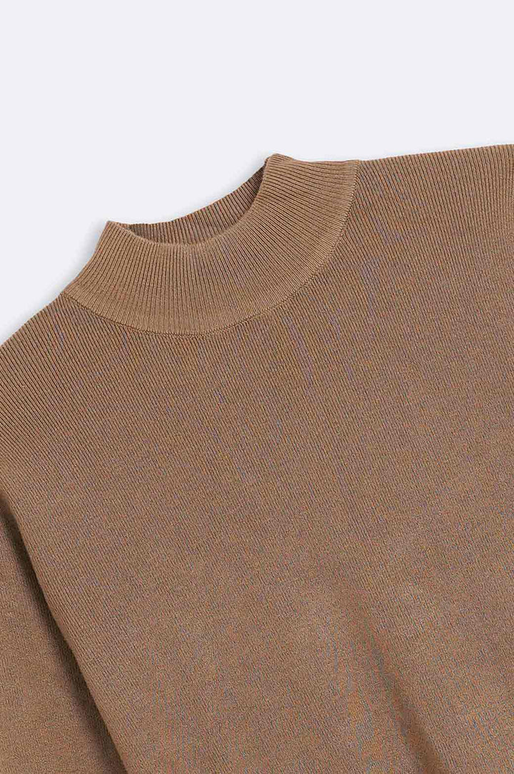 CAMEL LUXURY HIGH CREW SWEATER