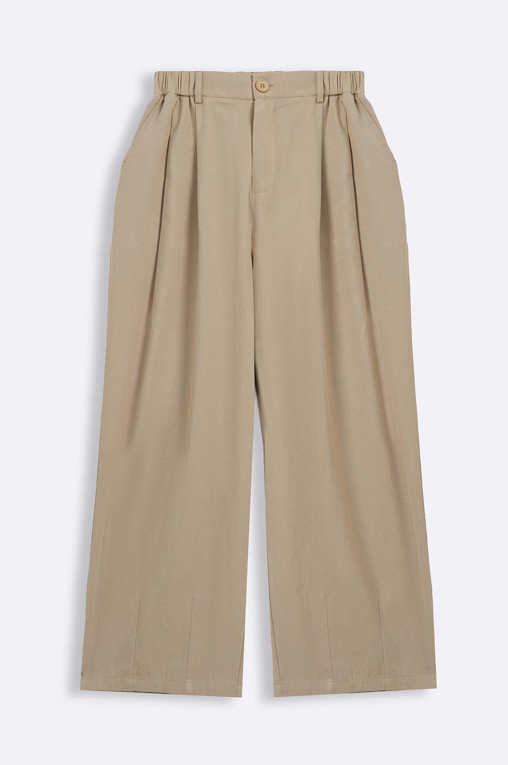 BEIGE TAILORED WIDE PANT