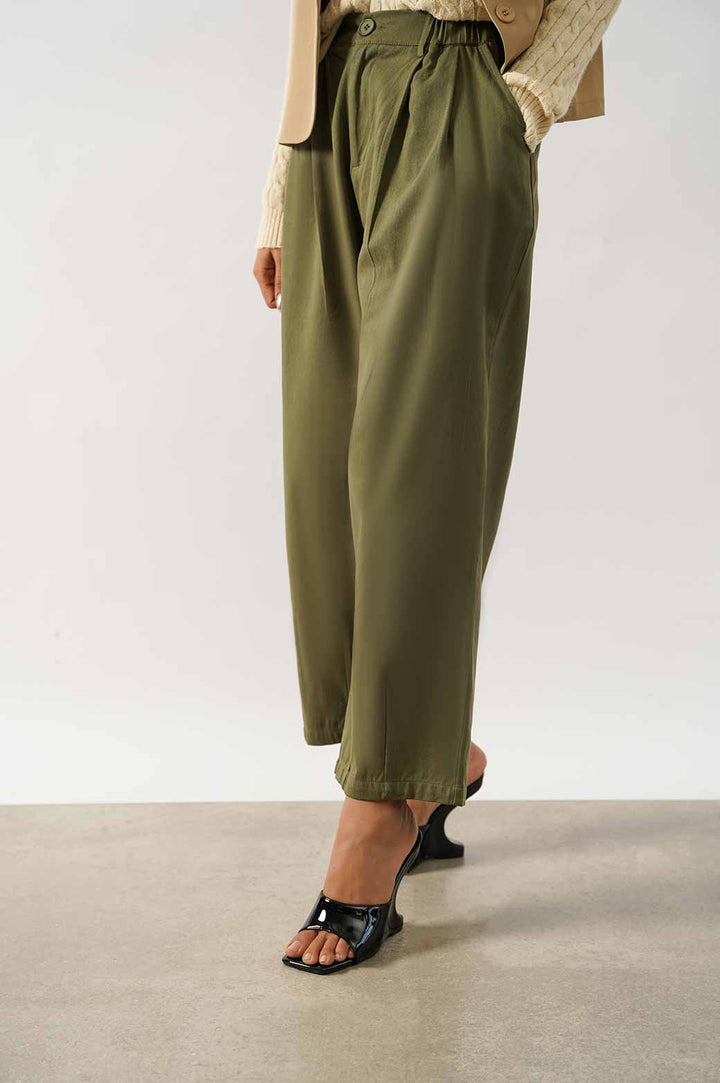 OLIVE TAILORED WIDE PANT
