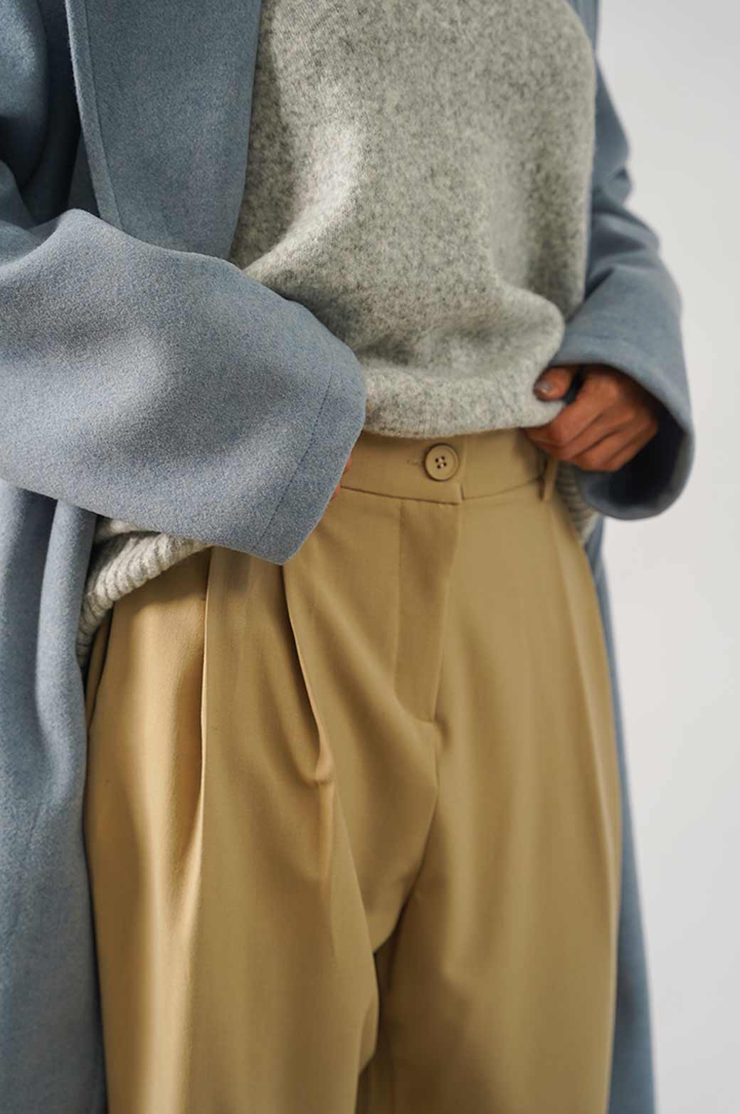 BEIGE TAILORED OVERSIZED PANT