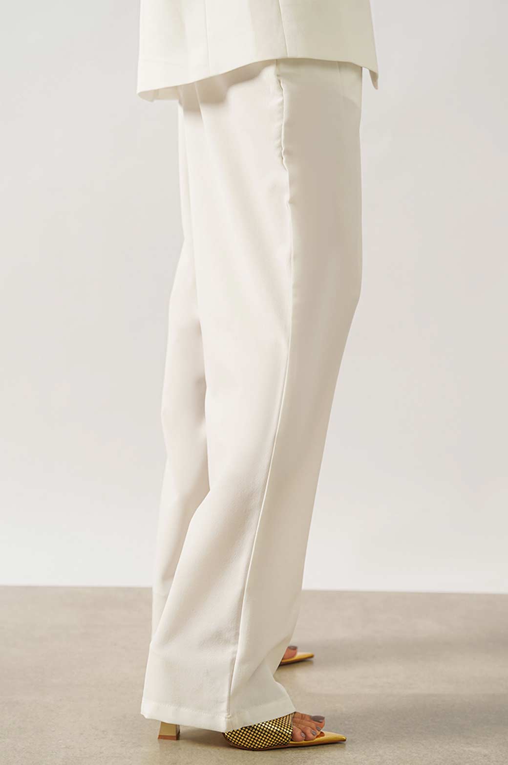 WHITE TAILORED OVERSIZED PANT