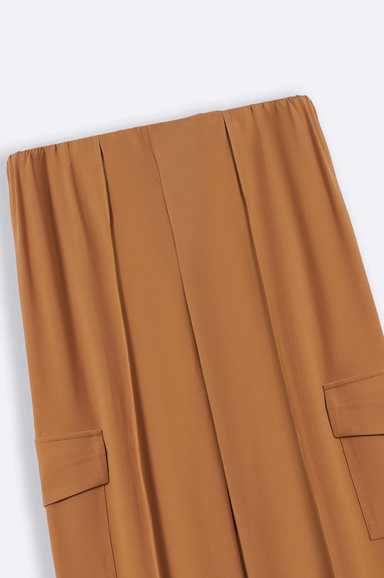 CAMEL FLOWY CARGO PANTS-Product issue FW24