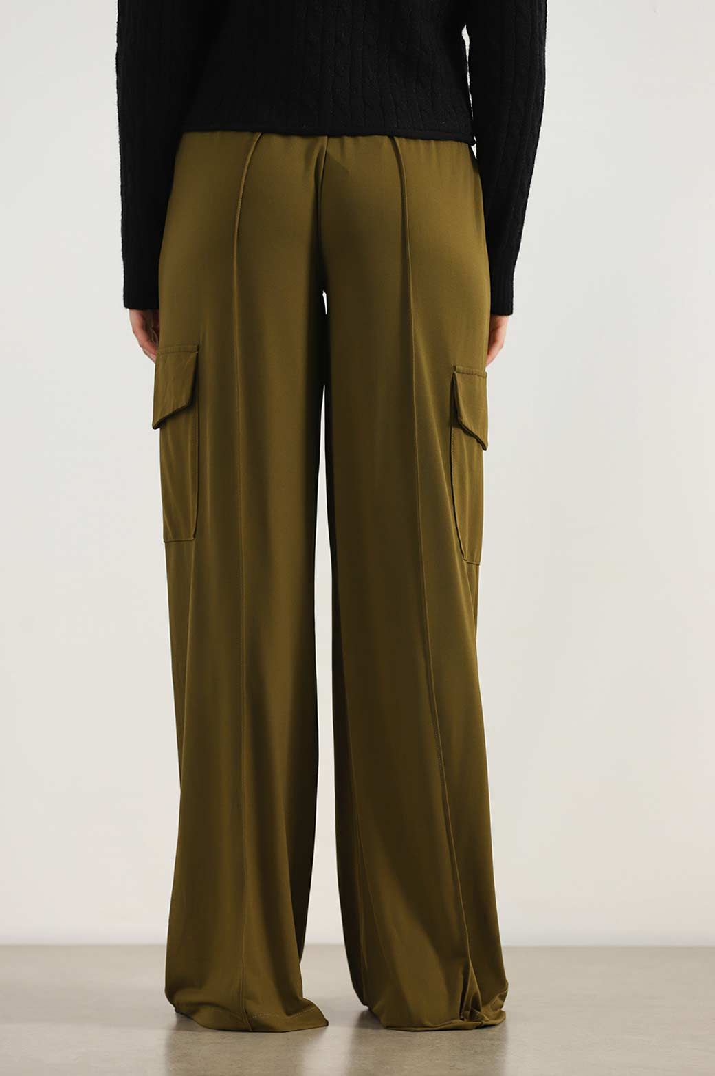 OLIVE FLOWY CARGO PANTS