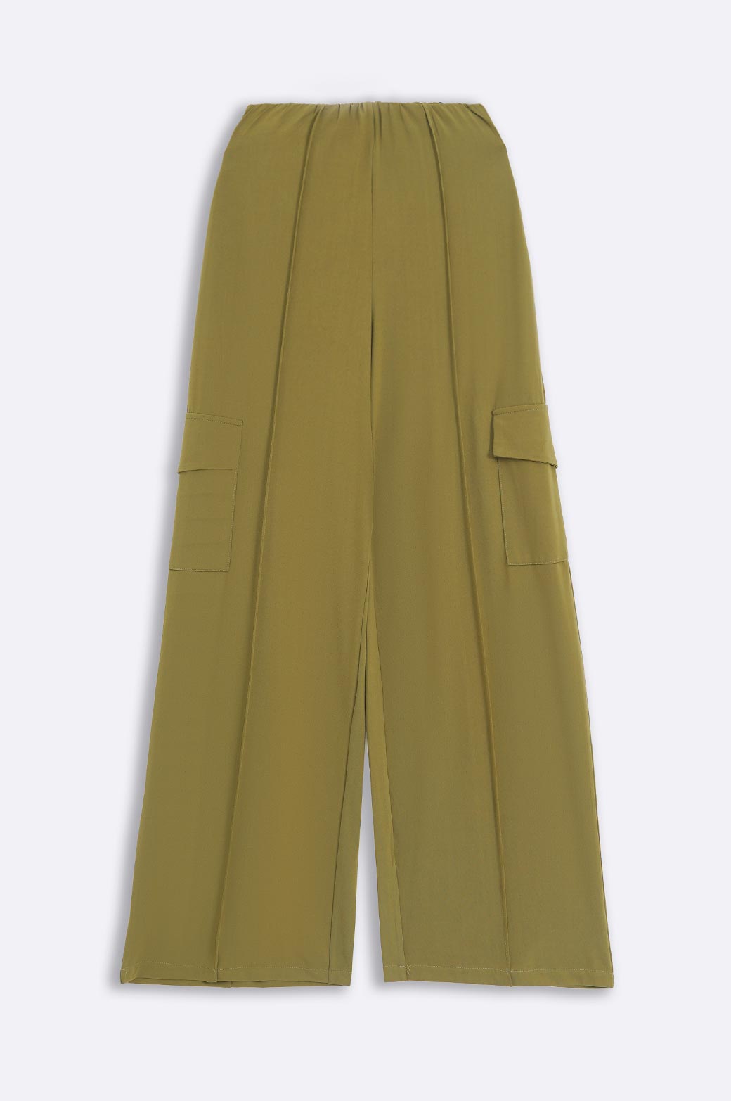 OLIVE FLOWY CARGO PANTS