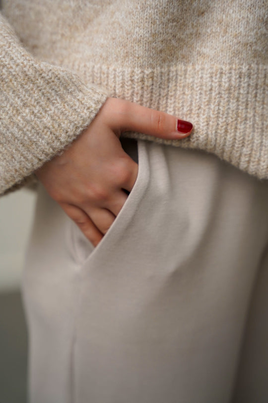 BEIGE ALL-DAY WIDE PANTS