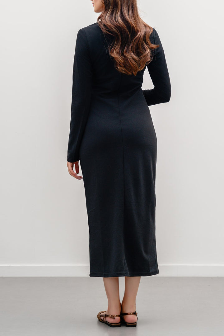 BLACK TAILORED SLIMFIT DRESS