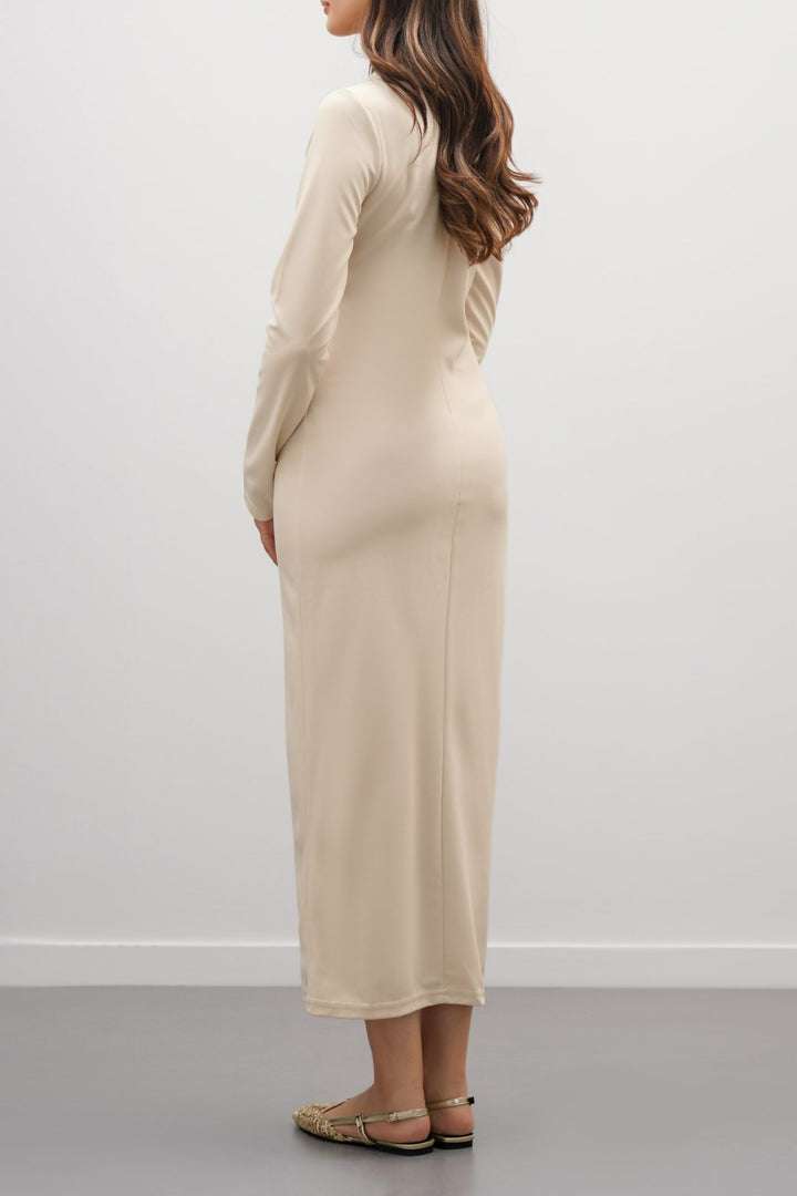 CREAM TAILORED SLIMFIT DRESS