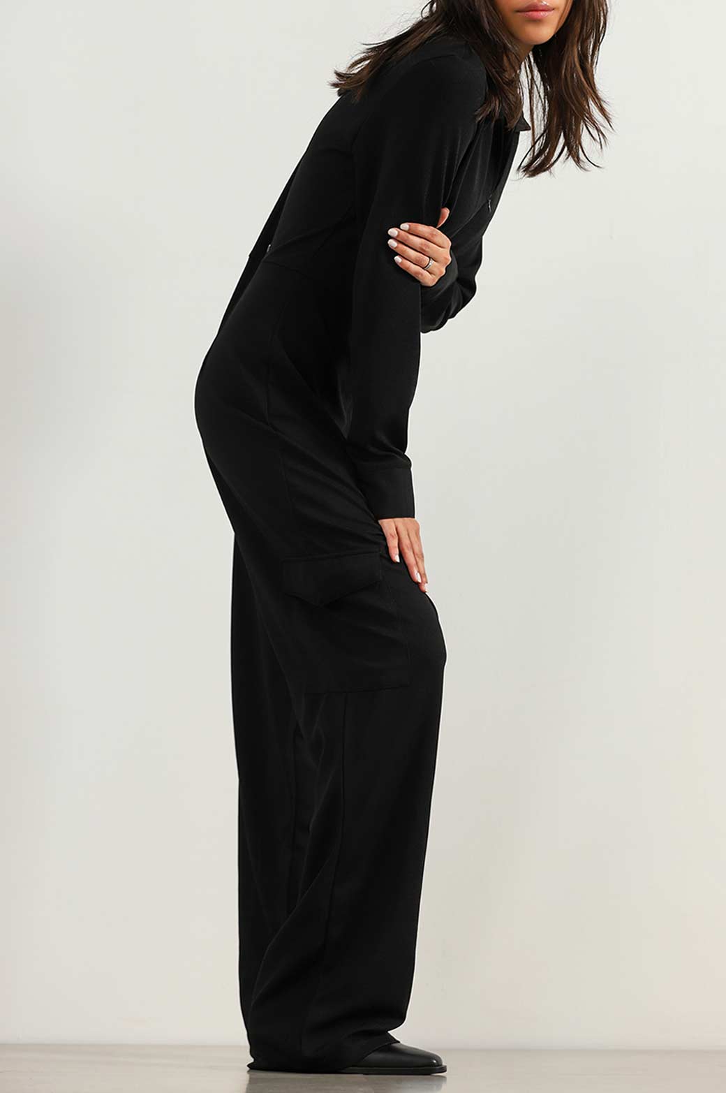 BLACK AVIATOR JUMPSUIT