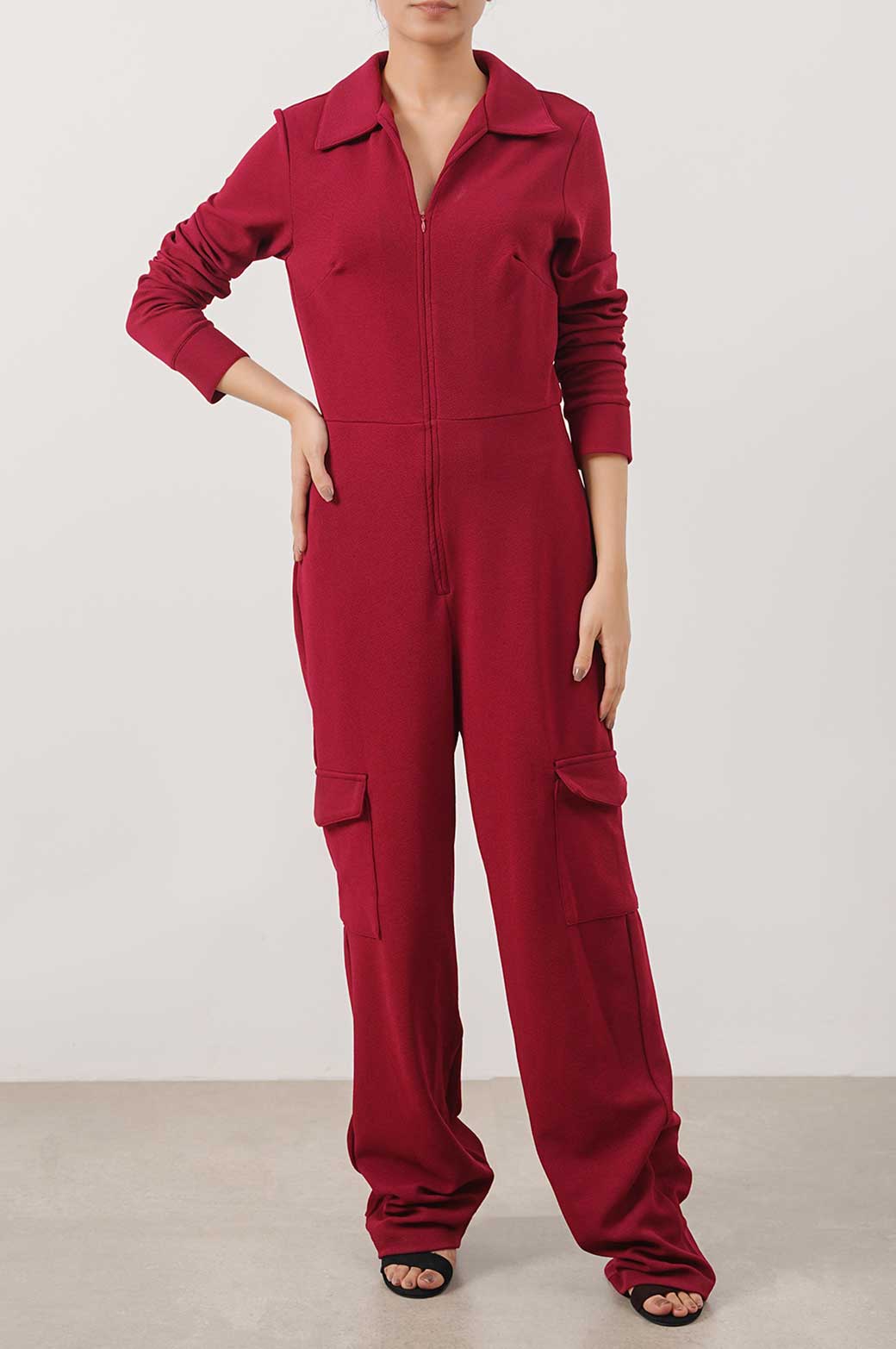 PLUM AVIATOR JUMPSUITE