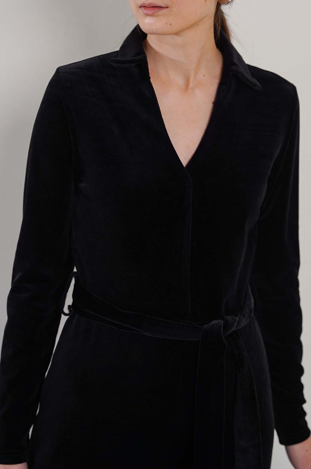 BLACK VELVET JUMPSUIT LONG