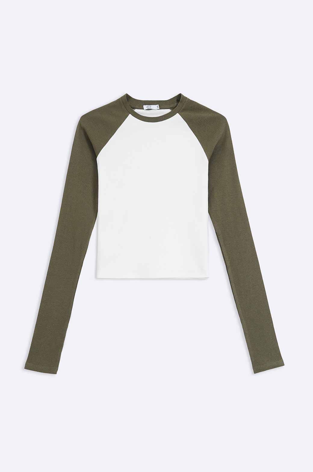 OLIVE BASEBALL T-SHIRT