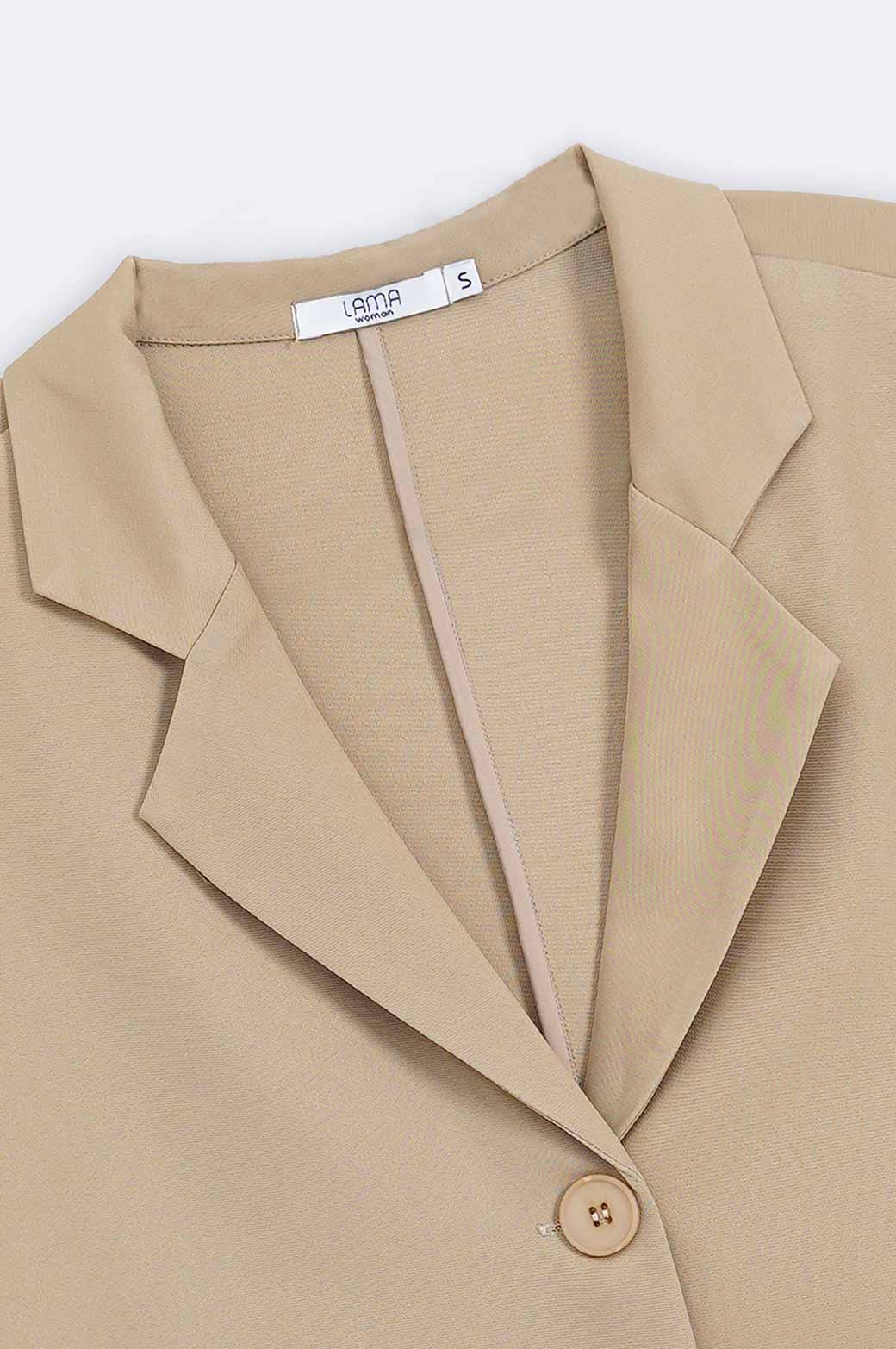 BEIGE CROPPED BLAZER SHIRT