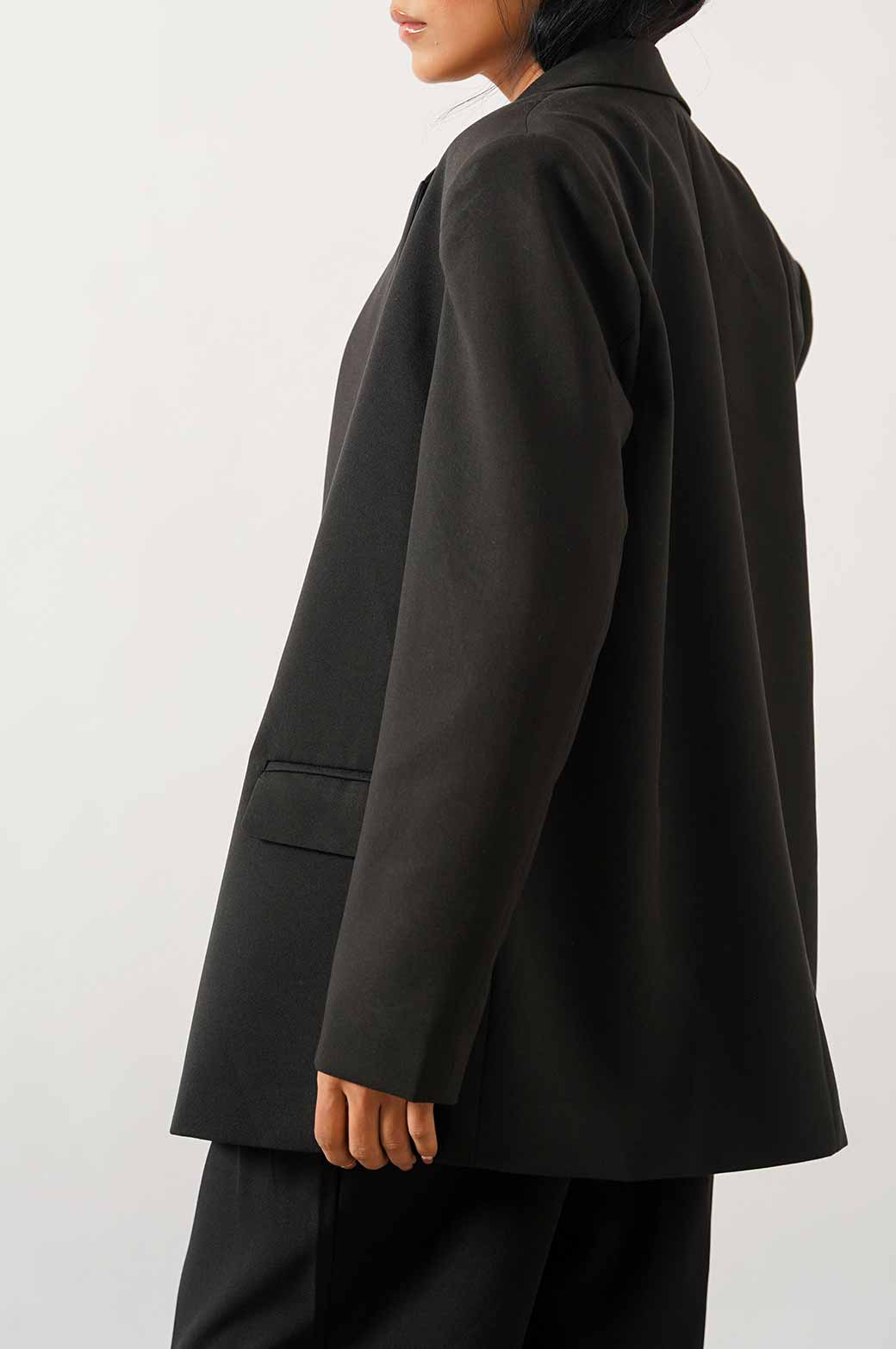 BLACK TAILORED OVERSIZED BLAZER