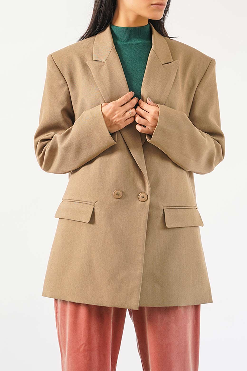OLIVE TAILORED OVERSIZED BLAZER
