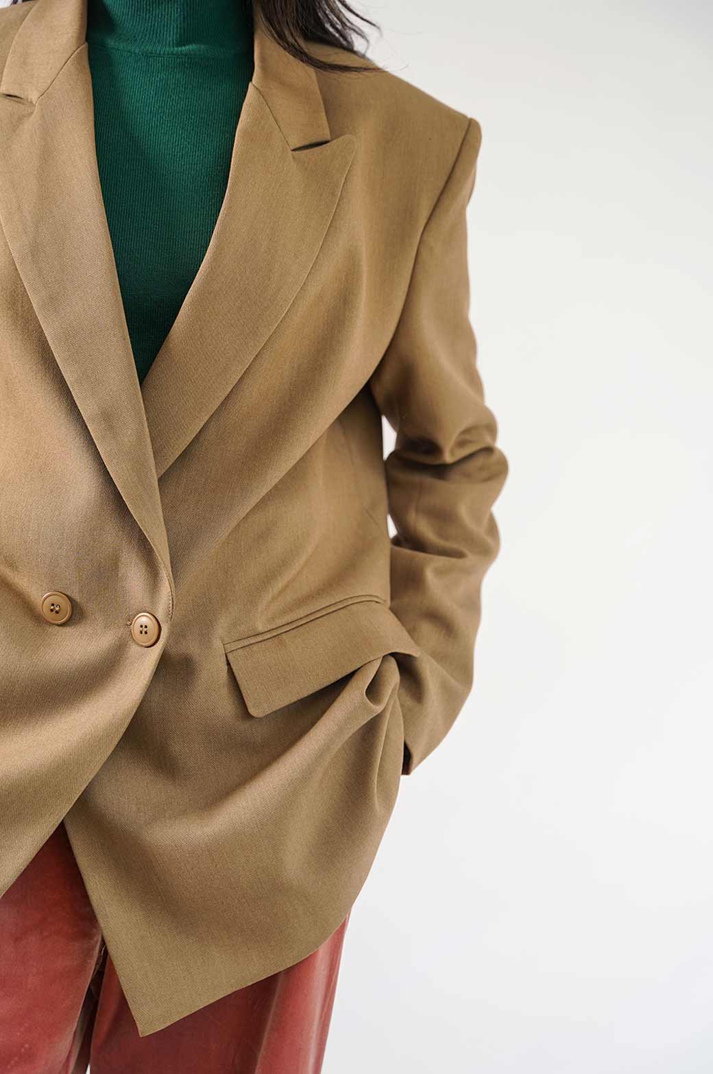 OLIVE TAILORED OVERSIZED BLAZER