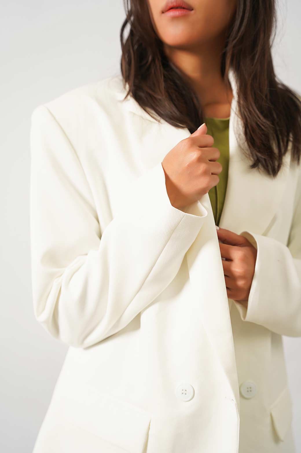 WHITE TAILORED OVERSIZED BLAZER