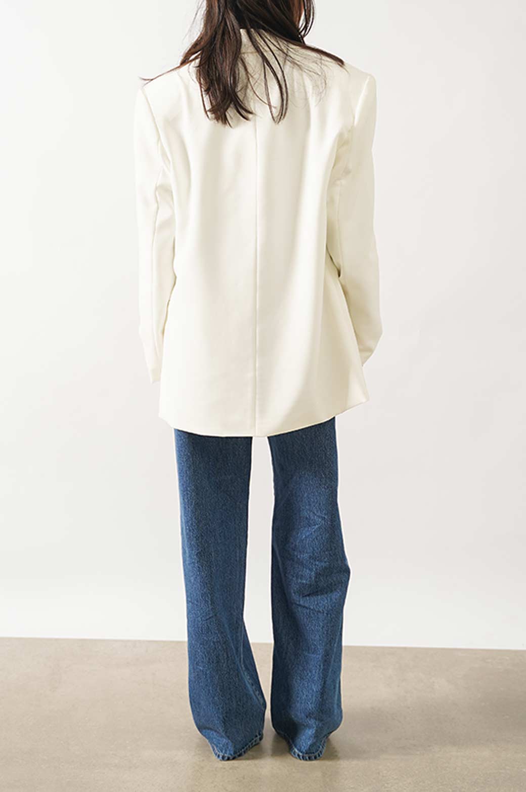 WHITE TAILORED OVERSIZED BLAZER